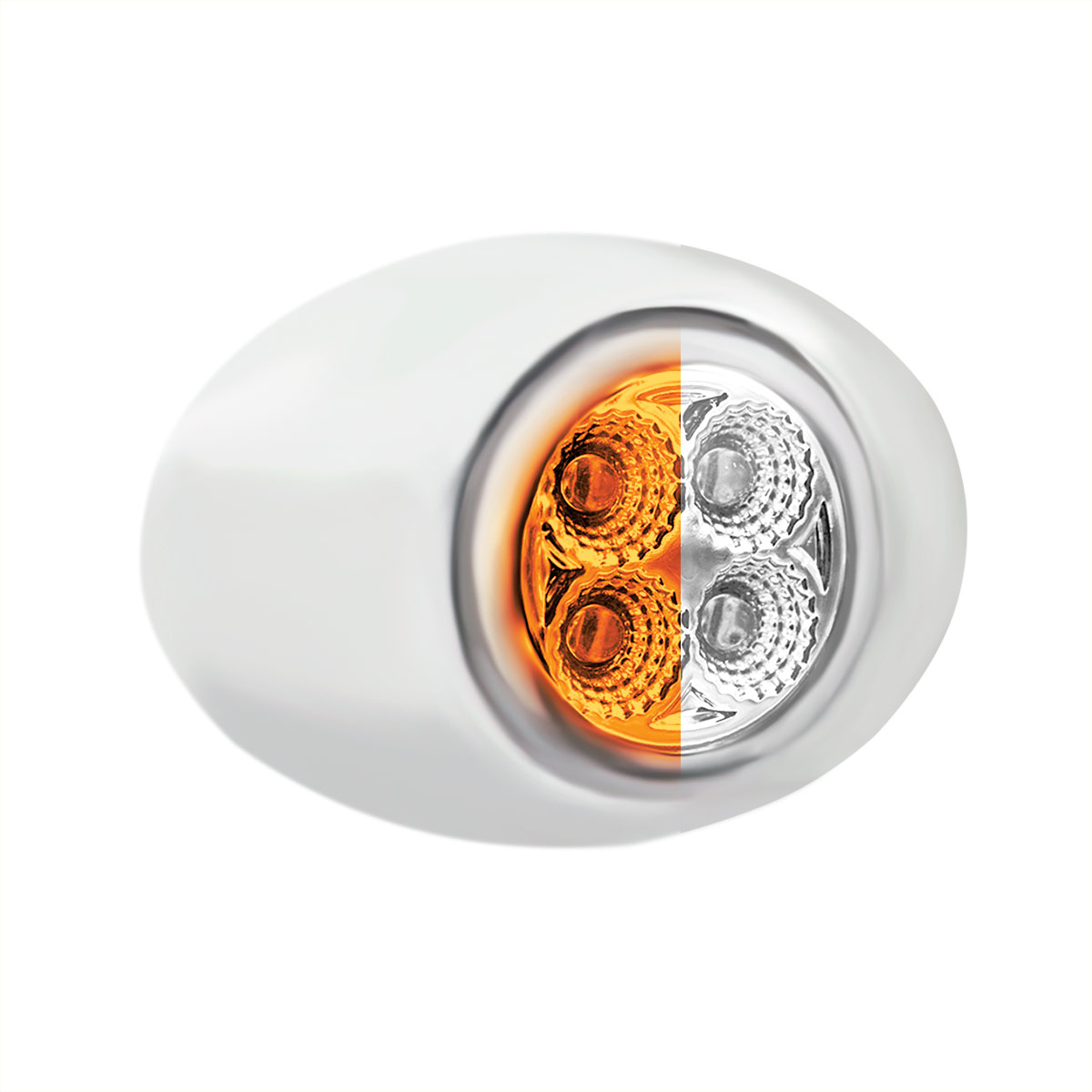4 LED Double Fury Light (Clearance/Marker)-Amber & White/Clear Lens - Thumbnail 5