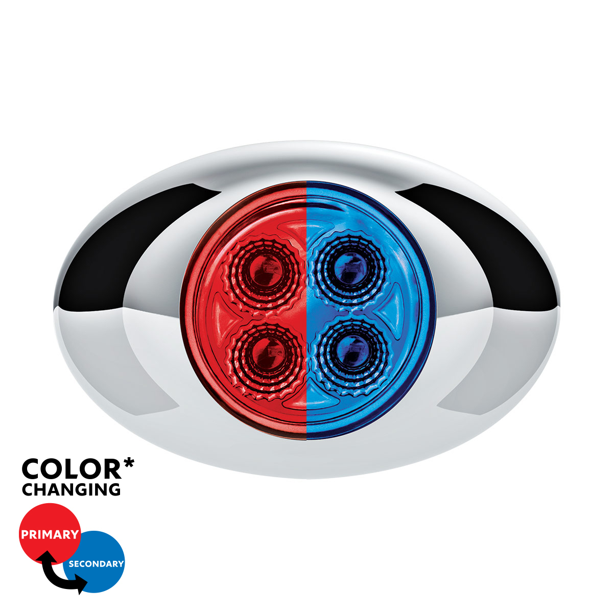 4 LED Double Fury Light (Clearance/Marker)-Red & Blue/Clear Lens - Thumbnail 12