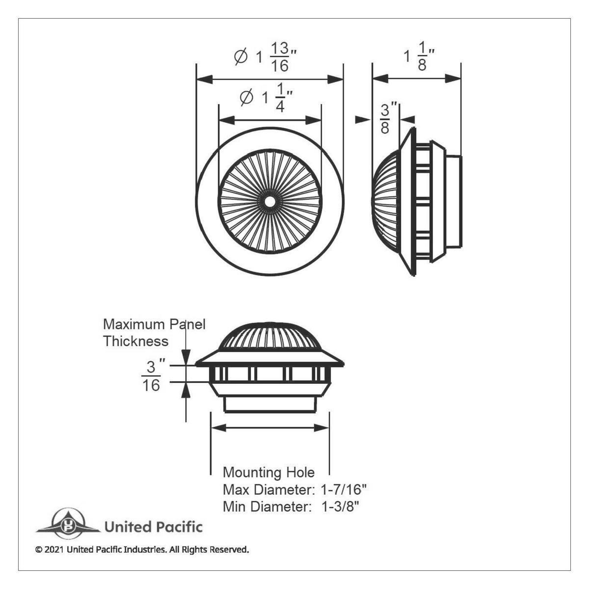 6 LED 1-1/4" Dual Function Light (Clearance/Marker)-Red LED/Clear Lens - Thumbnail 8