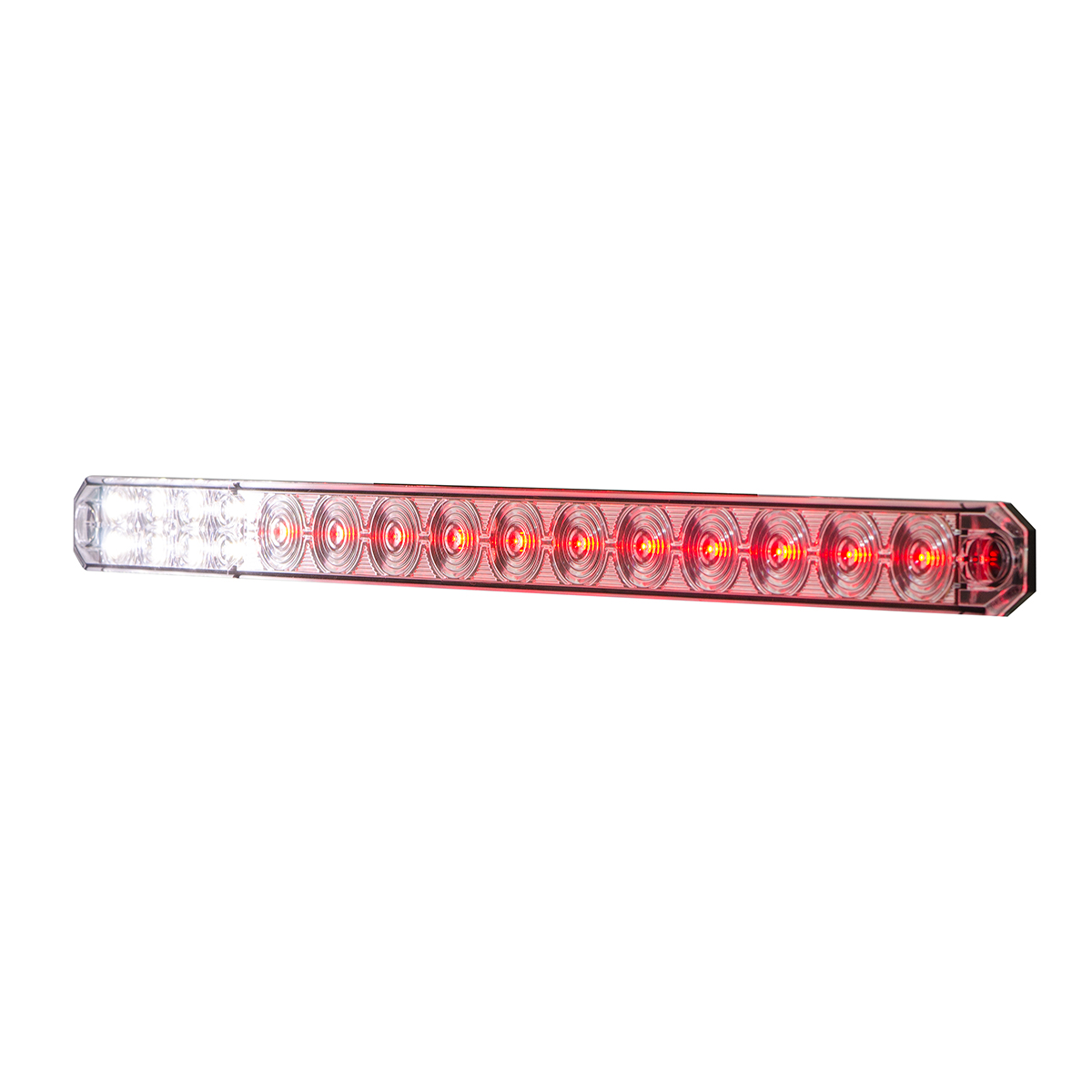 17" 27 LED Low Profile Light Bar (Stop, Turn & Tail) With Back-Up Light - Red & White LED/ Red & Clear Lens - Thumbnail 4