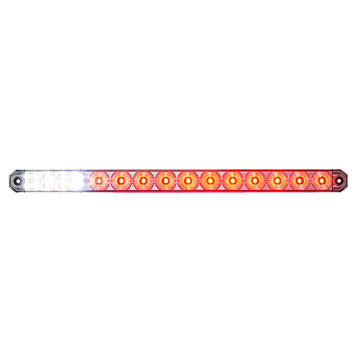 17" 27 LED Low Profile Light Bar (Stop, Turn & Tail) With Back-Up Light - Red & White LED/ Red & Clear Lens - Thumbnail 9