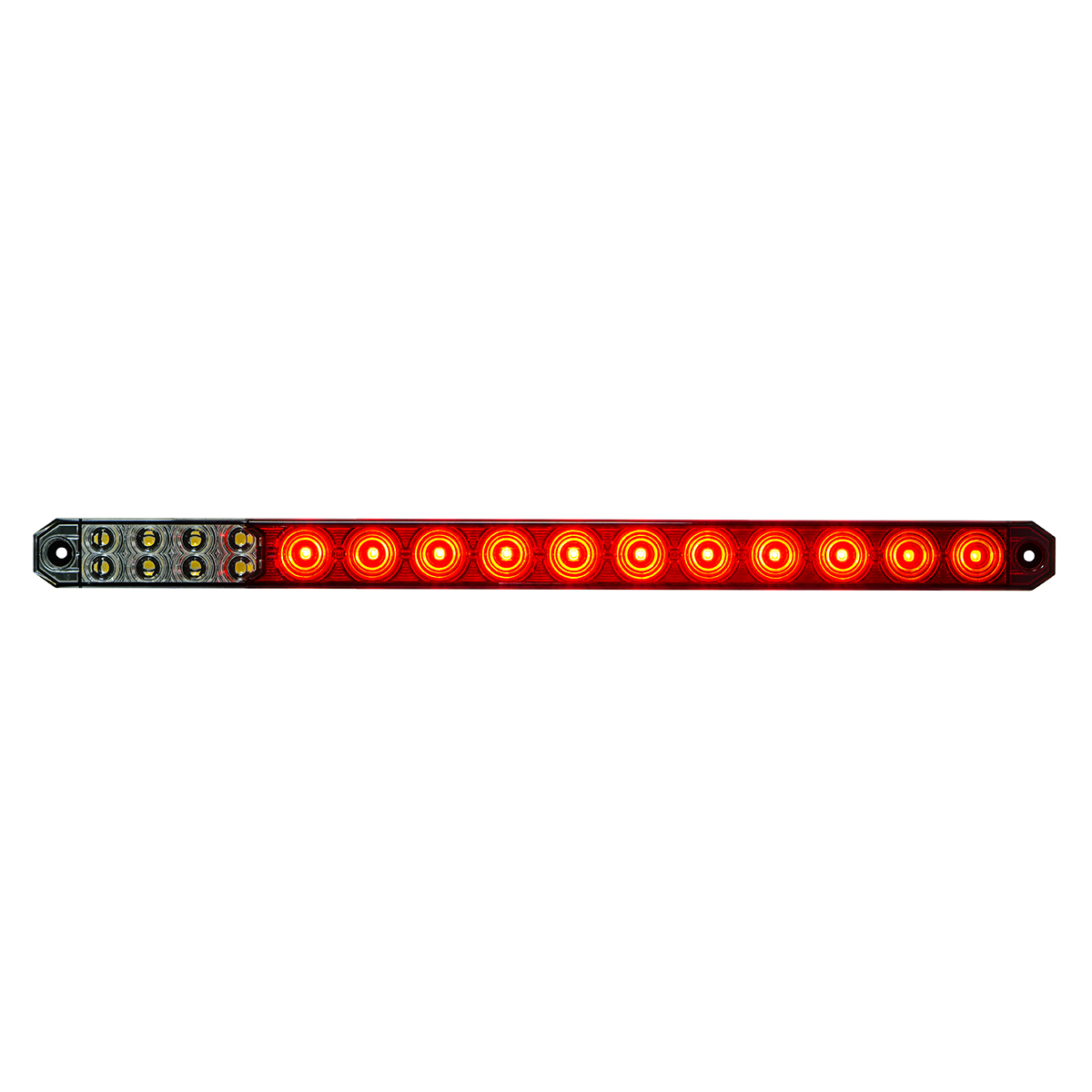 17" 27 LED Low Profile Light Bar (Stop, Turn & Tail) With Back-Up Light - Red & White LED/ Clear Lens - Thumbnail 2