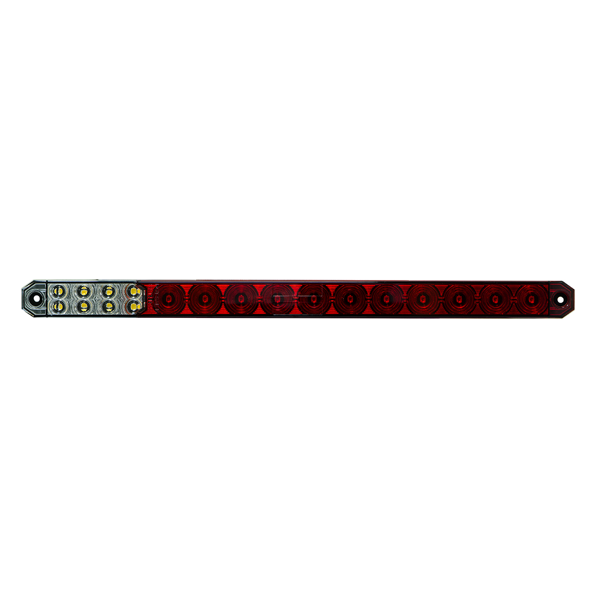 17" 27 LED Low Profile Light Bar (Stop, Turn & Tail) With Back-Up Light - Red & White LED/ Clear Lens - Thumbnail 3