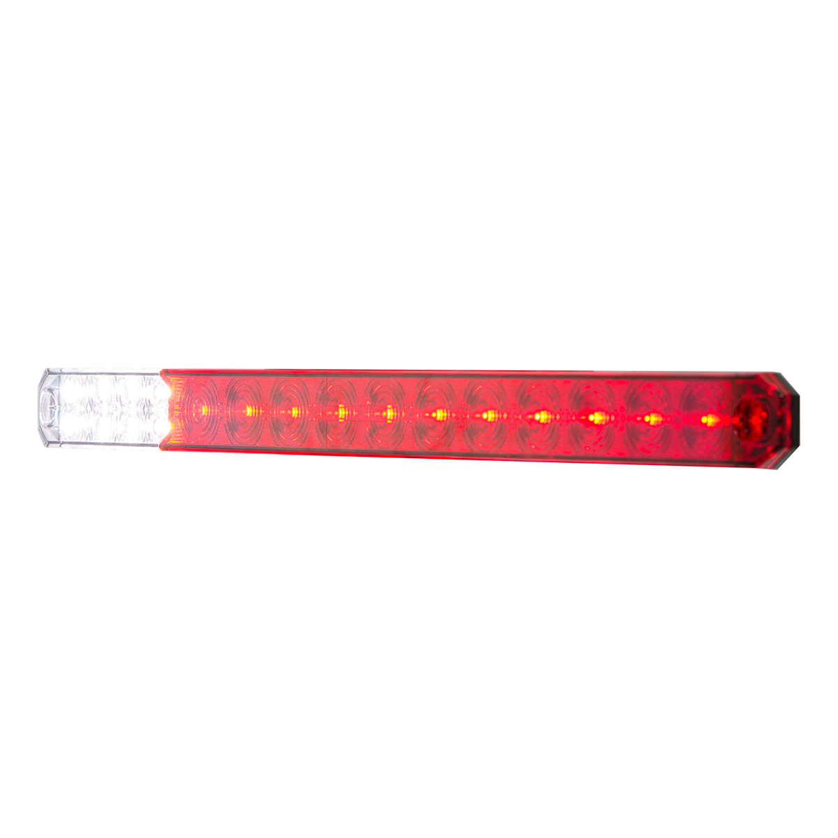 17" 27 LED Low Profile Light Bar (Stop, Turn & Tail) With Back-Up Light - Red & White LED/ Clear Lens - Thumbnail 4