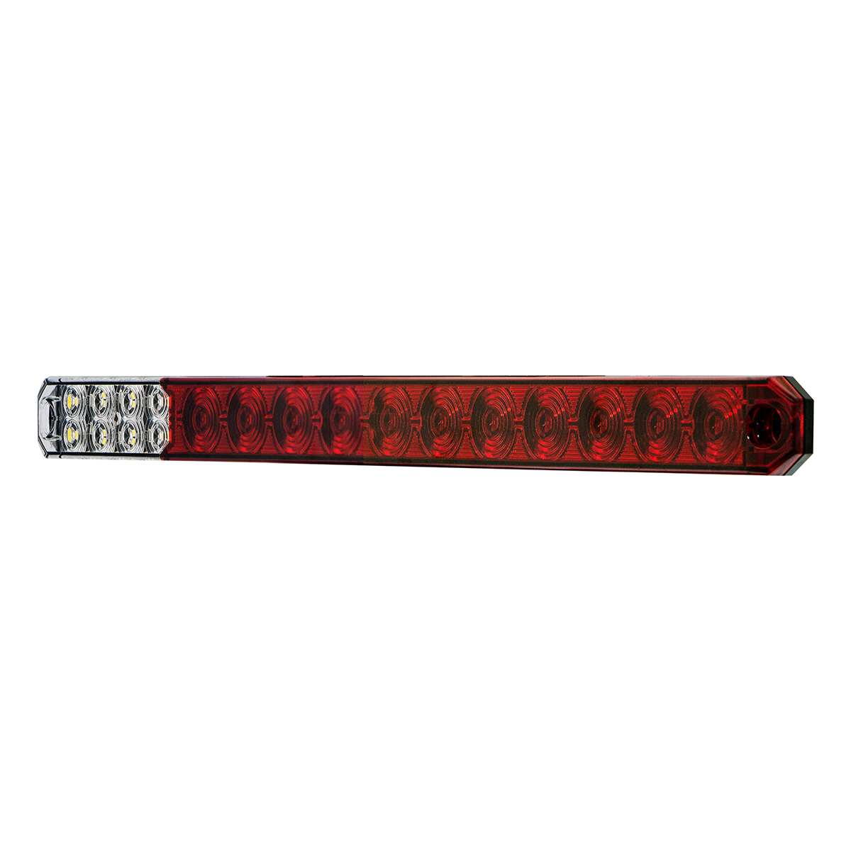 17" 27 LED Low Profile Light Bar (Stop, Turn & Tail) With Back-Up Light - Red & White LED/ Clear Lens - Thumbnail 6