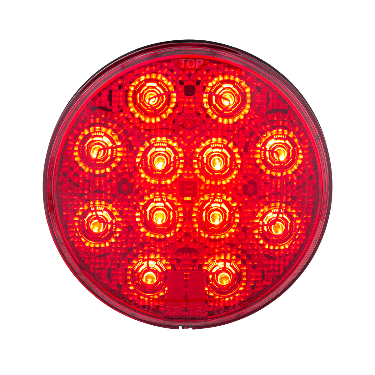 12 LED 4" Round Light (Stop, Turn & Tail) With Heated Lens - Red LED/Red Lens - Thumbnail 2