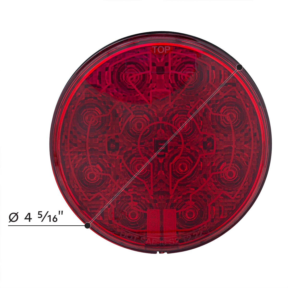 12 LED 4" Round Light (Stop, Turn & Tail) With Heated Lens - Red LED/Red Lens - Thumbnail 6