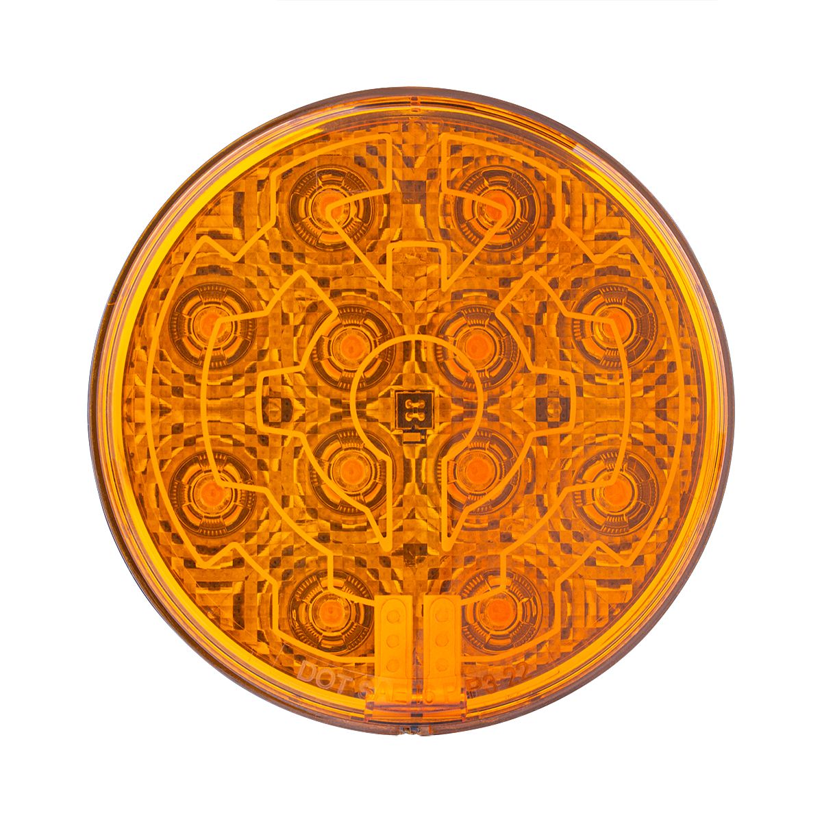 12 LED 4" Round Light (Turn Signal) With Heated Lens - Amber LED/Amber Lens