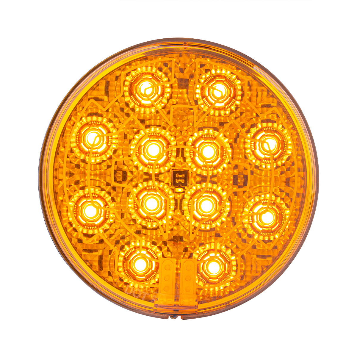 12 LED 4" Round Light (Turn Signal) With Heated Lens - Amber LED/Amber Lens - Thumbnail 2
