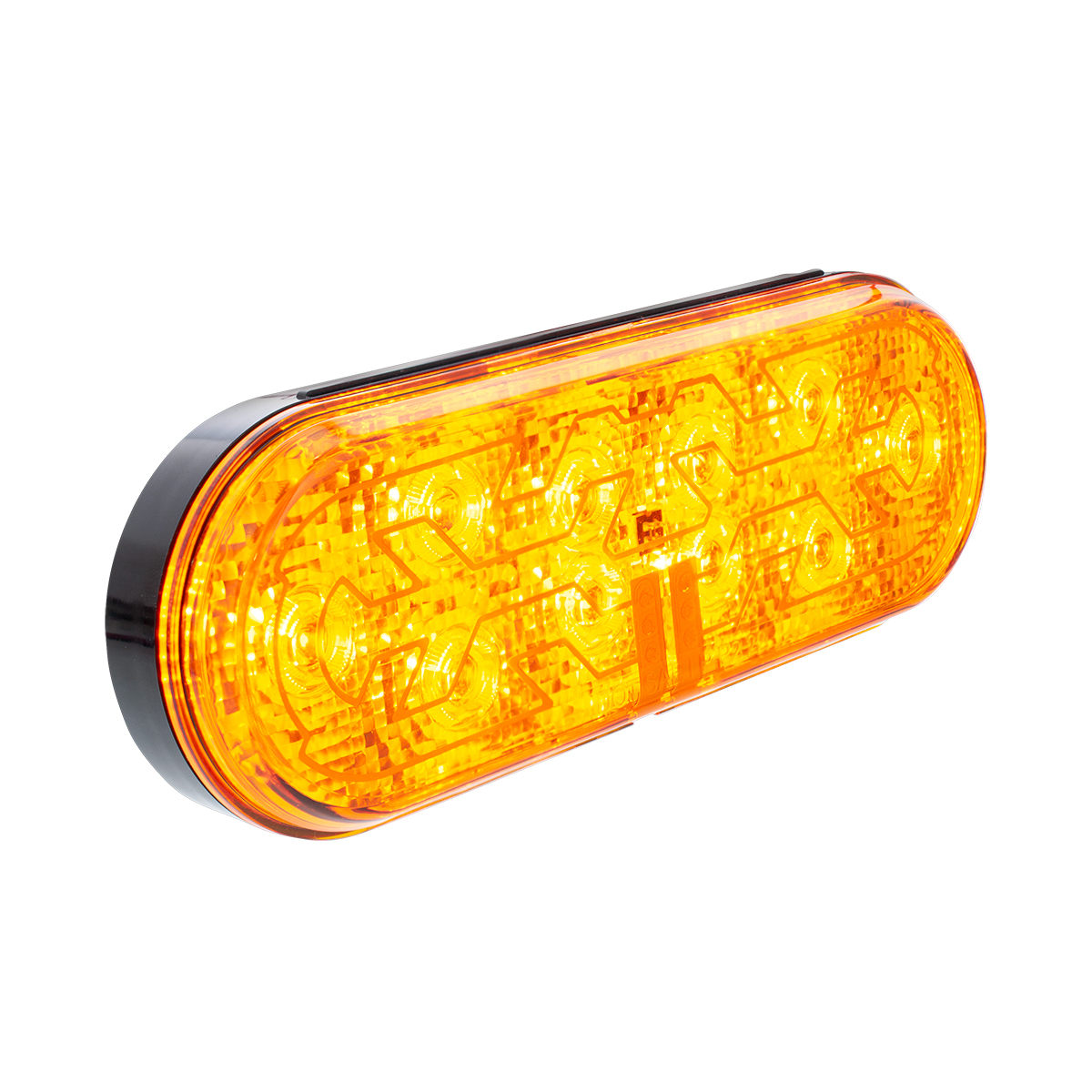 10 LED 6" Oval Light (Turn Signal) With Heated Lens - Amber LED/Amber Lens - Thumbnail 3