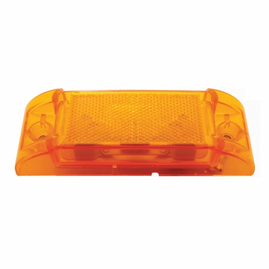 Rectangular Light (Clearance/Marker) With Reflex Lens - Amber Lens - Thumbnail 2