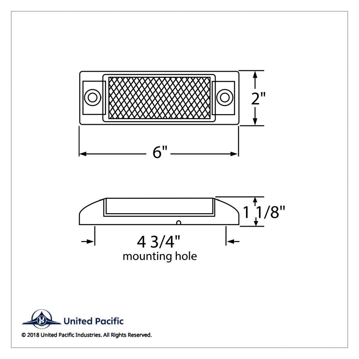 Rectangular Light (Clearance/Marker) With Reflex Lens - Amber Lens - Thumbnail 5