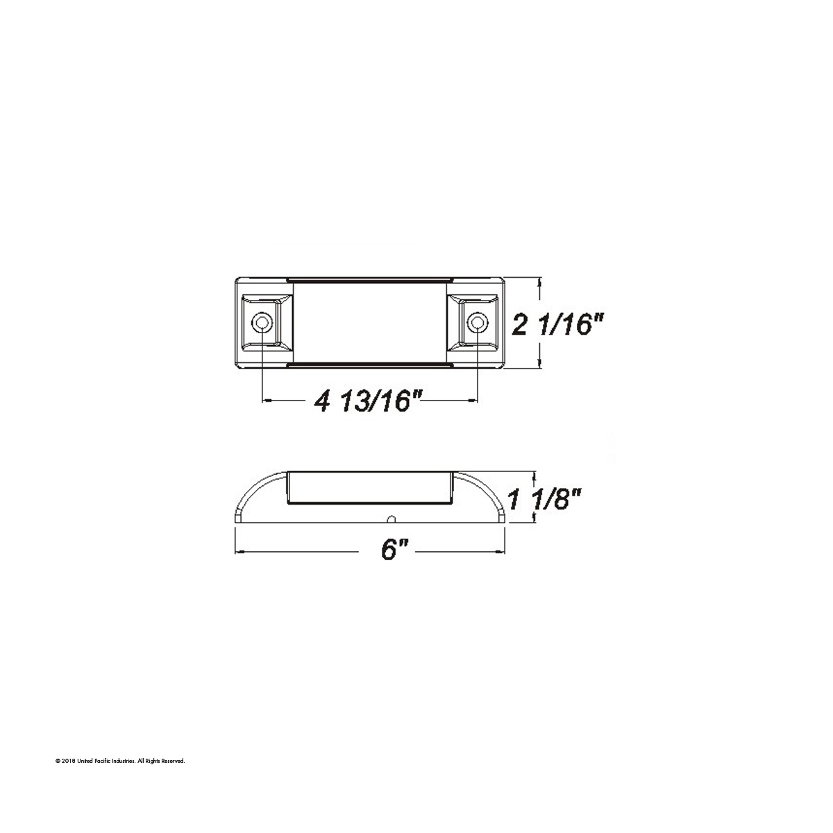 Rectangular Light (Clearance/Marker) With Reflex Lens - Red Lens - Thumbnail 4