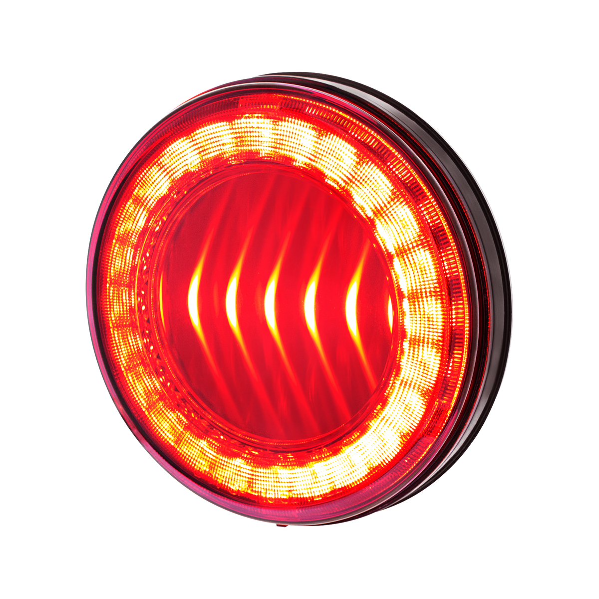 30 LED 4" Round Lumos Light I-Series (Stop, Turn & Tail) - Red LED/Red Lens - Thumbnail 3