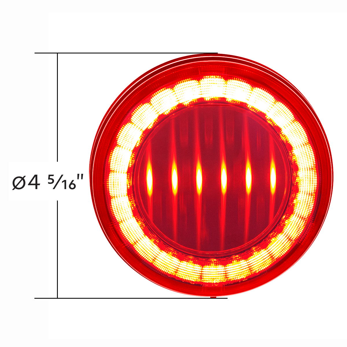 30 LED 4" Round Lumos Light I-Series (Stop, Turn & Tail) - Red LED/Red Lens - Thumbnail 6