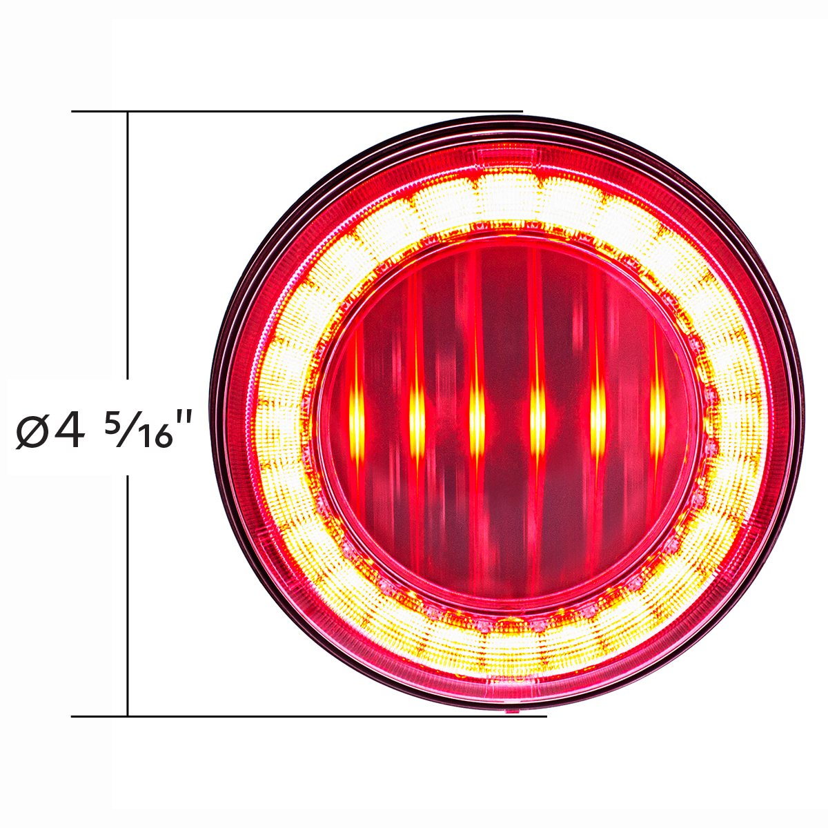 30 LED 4" Round Lumos Light I-Series (Stop, Turn & Tail) - Red LED/Clear Lens - Thumbnail 6