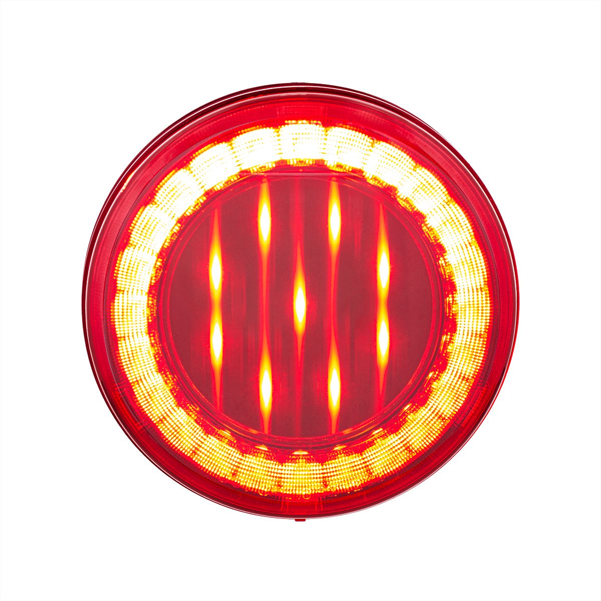 33 LED 4" Round Lumos Light X-Series (Stop, Turn & Tail) - Red LED/Red Lens