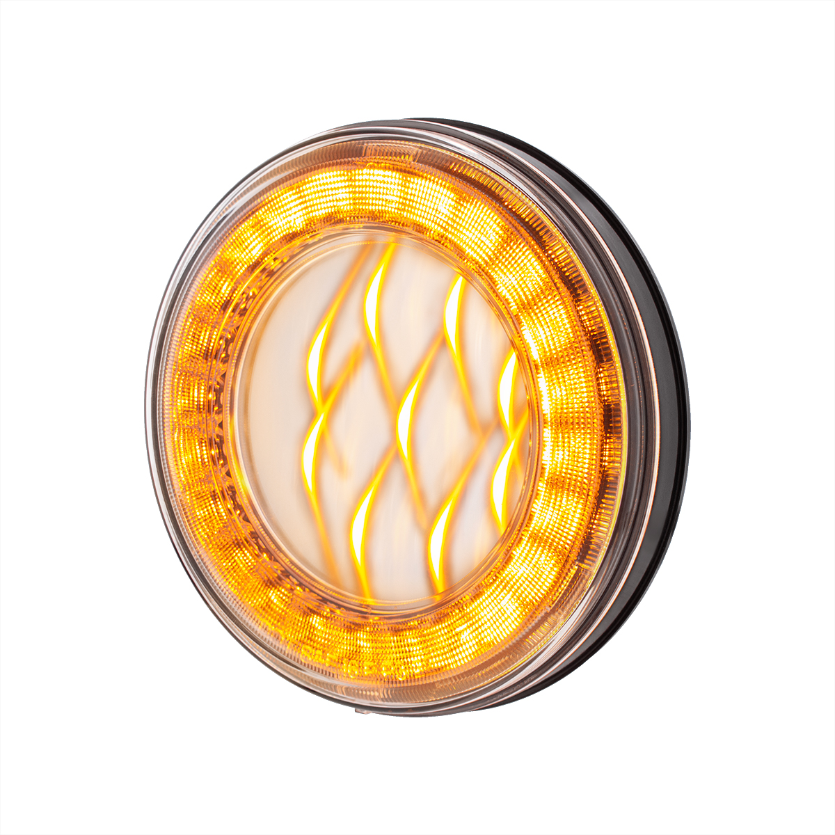 33 LED 4" Round Lumos Light X-Series (Turn Signal) - Amber LED/Clear Lens - Thumbnail 3