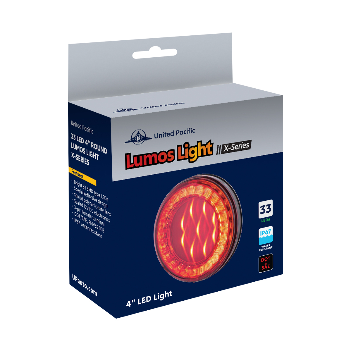 33 LED 4" Round Lumos Light X-Series (Turn Signal) - Amber LED/Clear Lens - Thumbnail 8