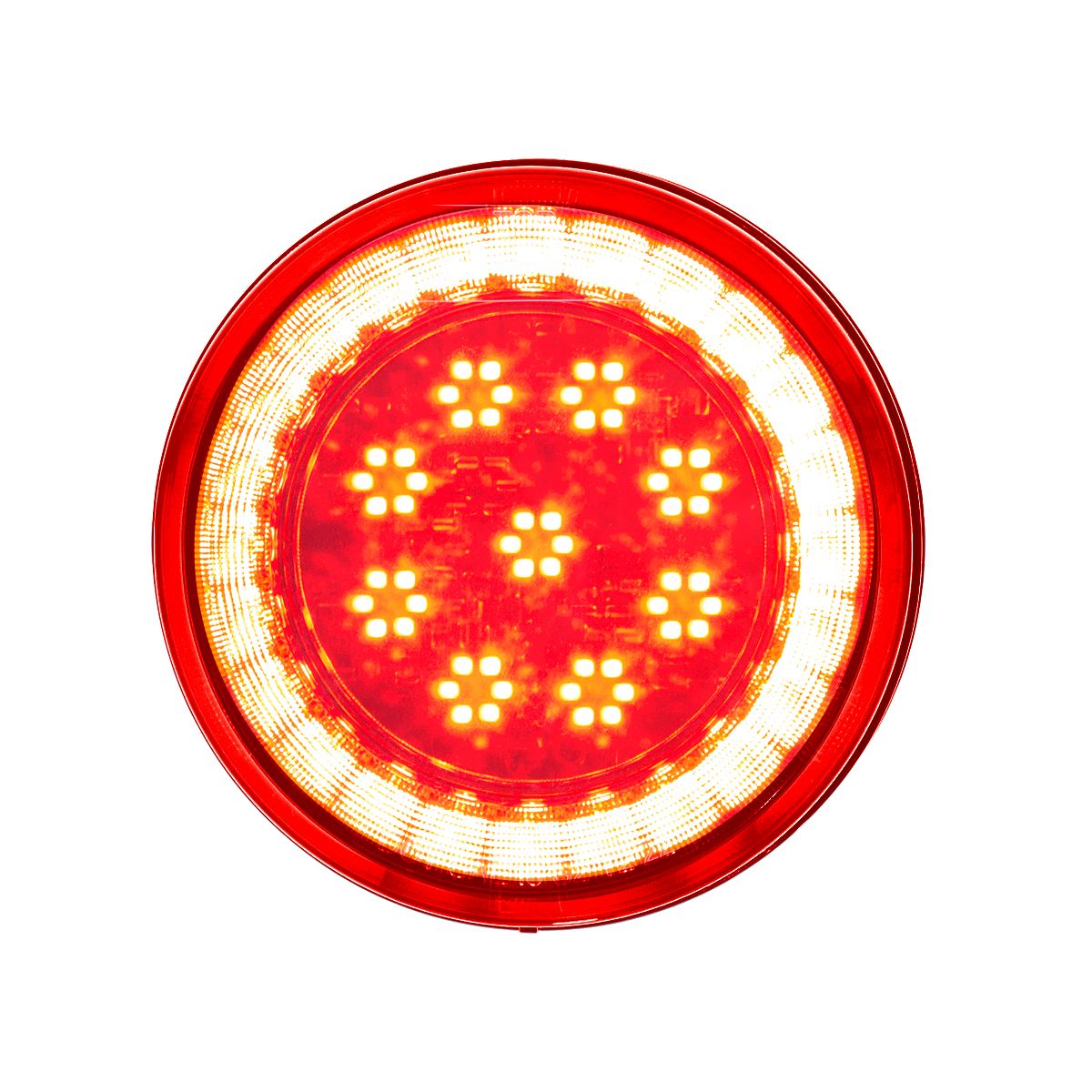 33 LED 4" Round Lumos Light S-Series (Stop, Turn & Tail) - Red LED/Red Lens