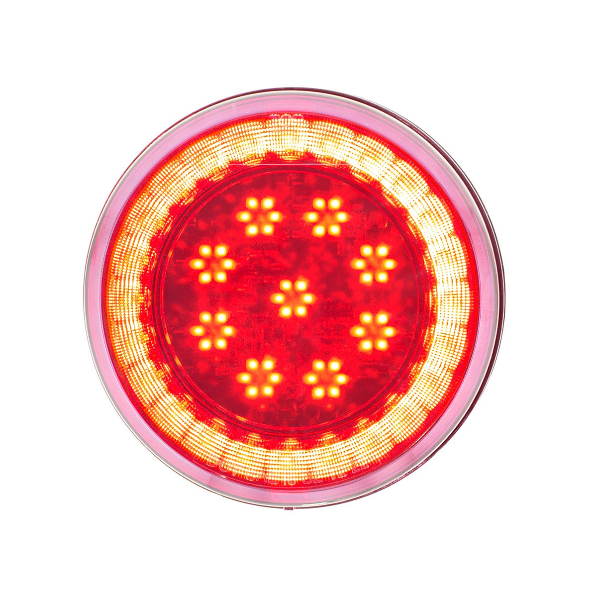 33 LED 4" Round Lumos Light S-Series (Stop, Turn & Tail) - Red LED/Clear Lens
