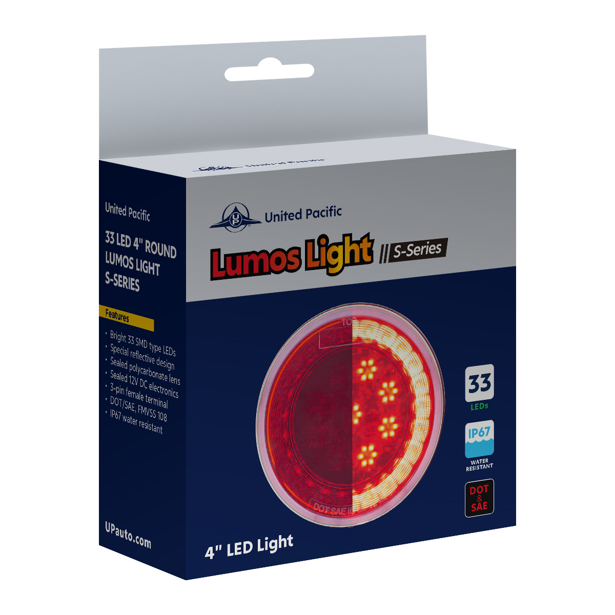 33 LED 4" Round Lumos Light S-Series (Turn Signal) - Amber LED/Clear Lens - Thumbnail 8