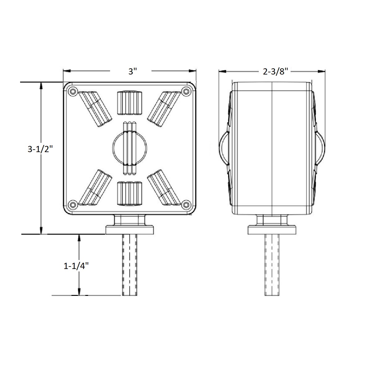 48 LED Competition Series Mini Double Face Light - Amber & Red LED/Amber & Red Lens - Thumbnail 13