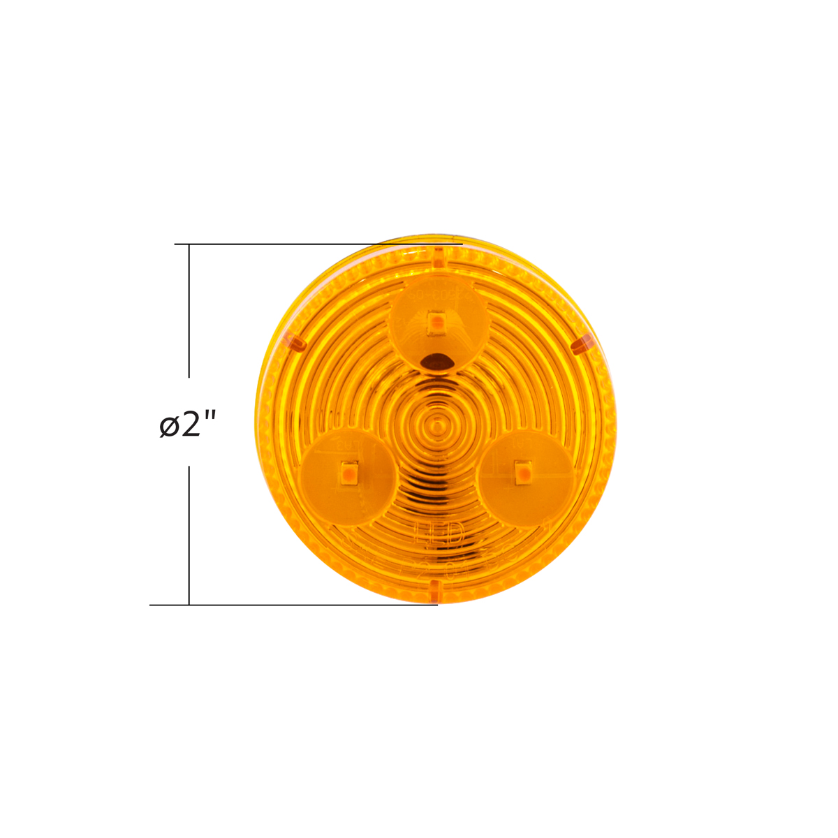 3 LED 2" Round Low Profile Light (Clearance/Marker) - Amber LED/Lens (Bulk) - Thumbnail 7