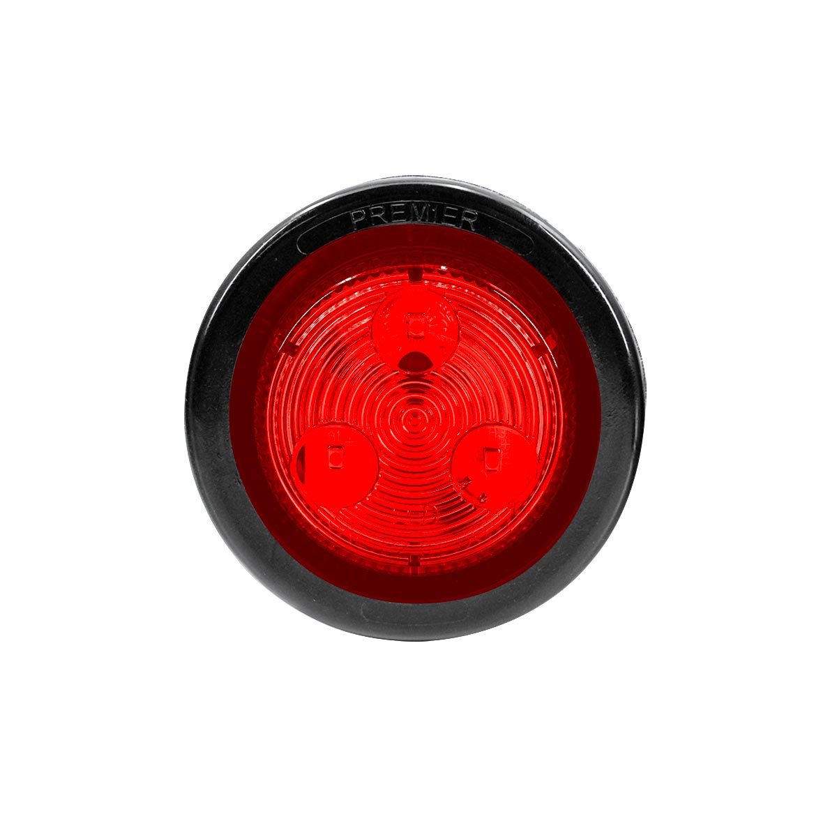 3 LED 2" Round Low Profile Light Kit (Clearance/Marker) - Red LED/Lens - Thumbnail 2