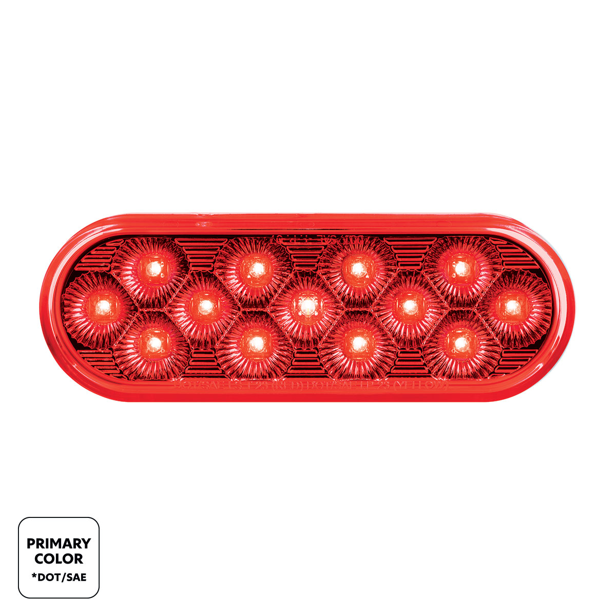 13 LED 6" Oval Double Fury Light (Stop & Turn)-Red & Amber LED/Clear Lens - Thumbnail 2