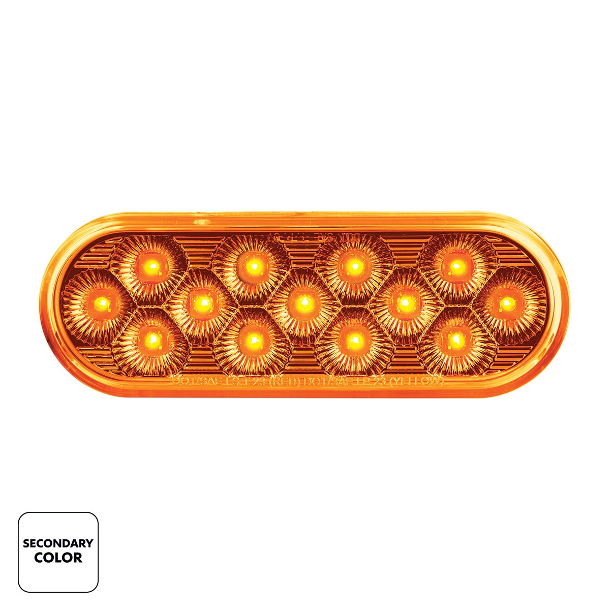 13 LED 6" Oval Double Fury Light (Stop & Turn)-Red & Amber LED/Clear Lens - Thumbnail 3