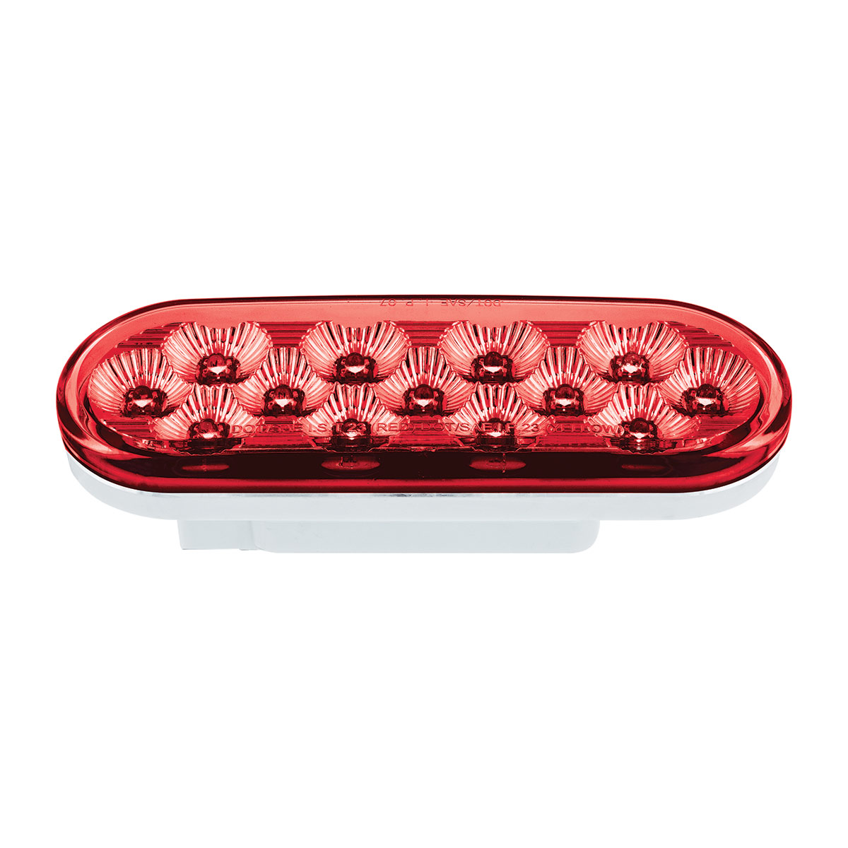 13 LED 6" Oval Double Fury Light (Stop & Turn)-Red & Blue LED/Clear Lens - Thumbnail 6