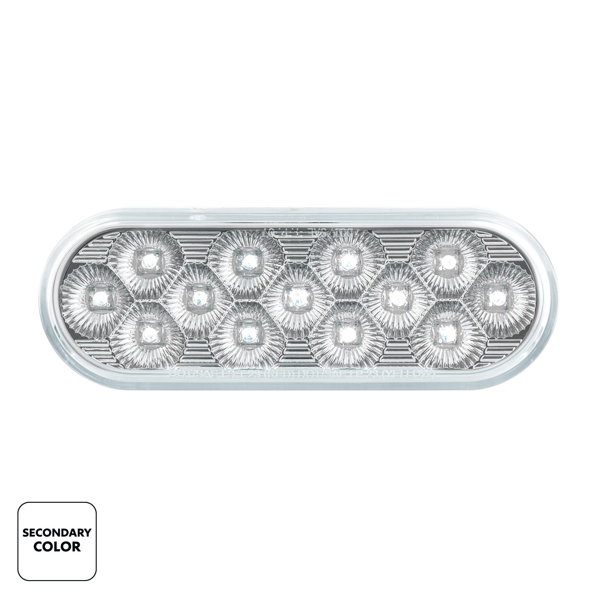 13 LED 6" Oval Double Fury Light (Stop & Turn)-Red & White LED/Clear Lens - Thumbnail 3