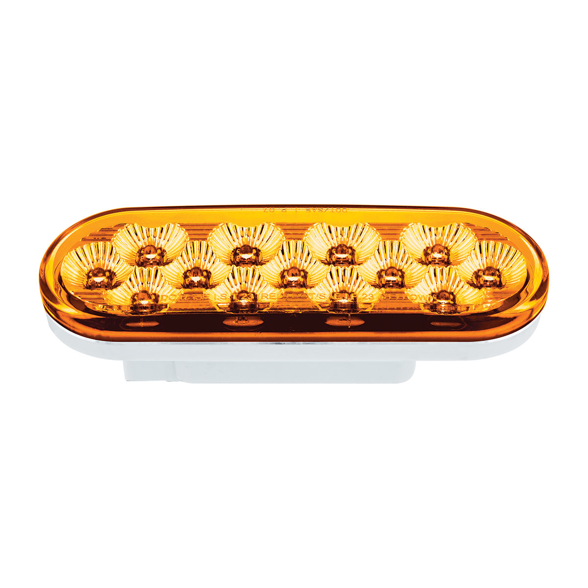 13 LED 6" Oval Double Fury Light (Turn Signal)-Amber & White LED/Clear Lens - Thumbnail 6
