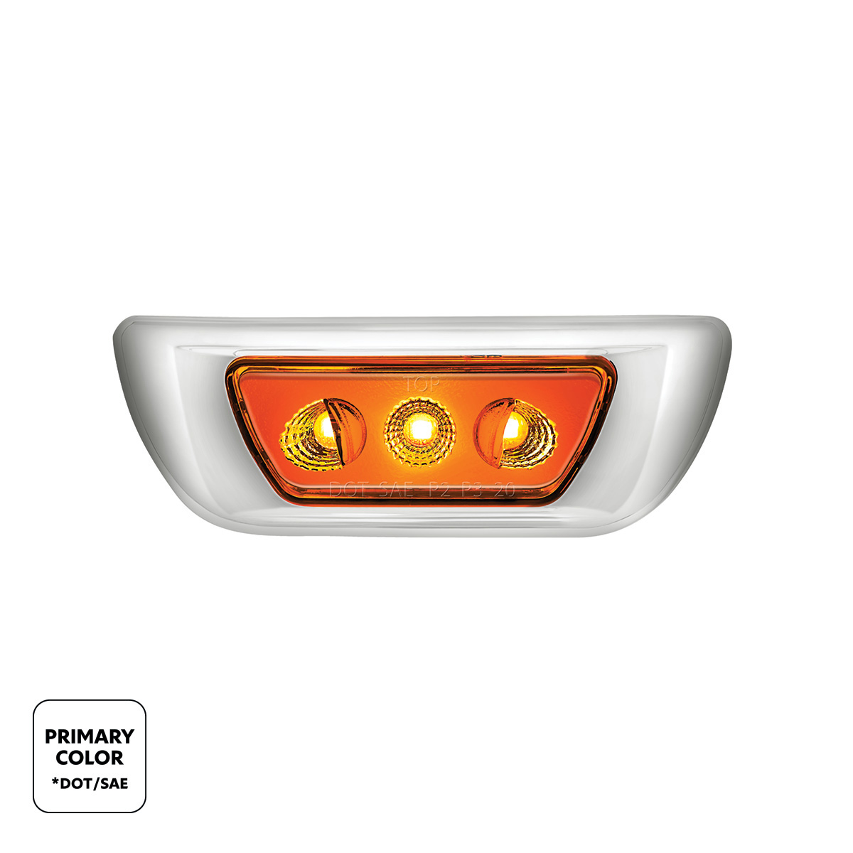 3 LED Double Fury Cab Light For 2013-2021 Kenworth T680 & 2012-2021 Peterbilt 579-Amber & Green LED - Thumbnail 2