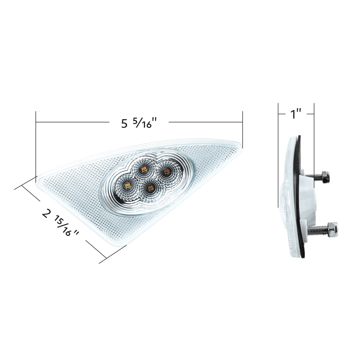 Double Fury 4 LED Fender Signal Light For 2008-2017 Kenworth T660-Amber & Green LED, Driver - Thumbnail 17