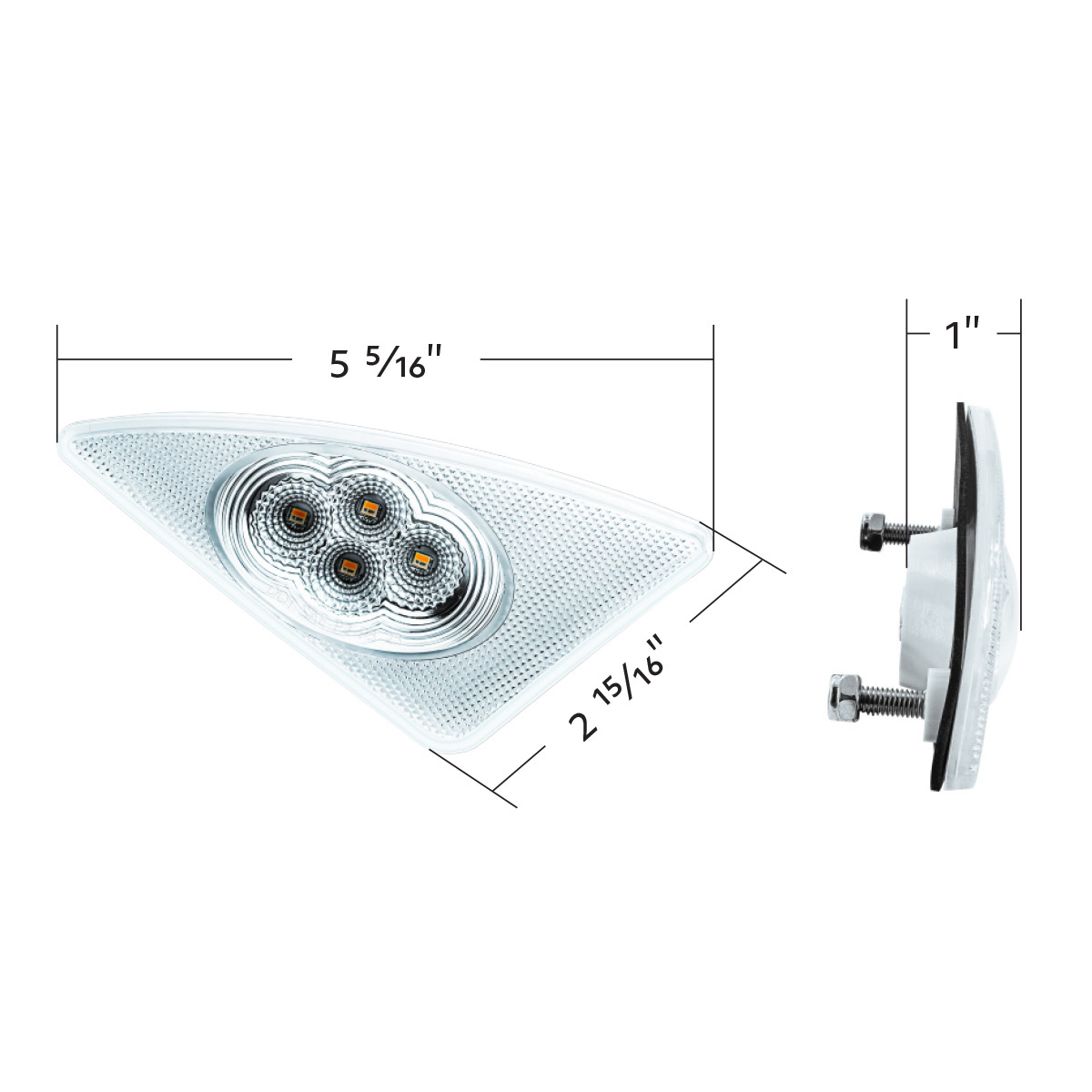 Double Fury 4 LED Fender Signal Light For 2008-2017 Kenworth T660-Amber & Green LED, Passenger - Thumbnail 17