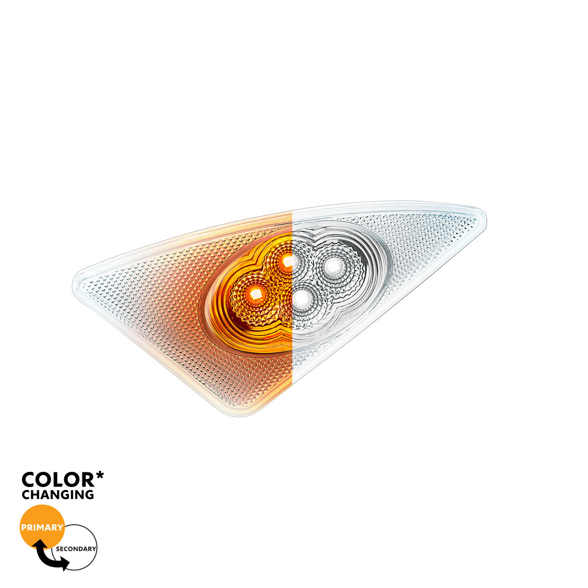 Double Fury 4 LED Fender Signal Light For 2008-2017 Kenworth T660-Amber & White LED, Driver - Thumbnail 19