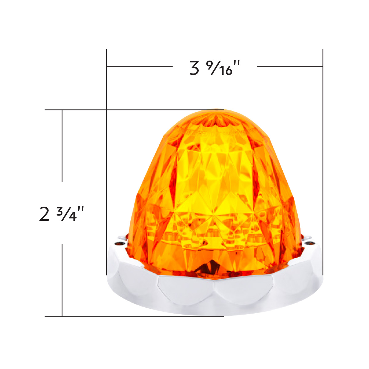 19 LED Dual Function Crystal Watermelon Light Kit With Bezel-Amber LED/Amber Lens - Thumbnail 12