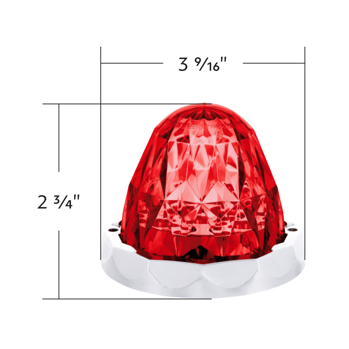 19 LED Dual Function Crystal Watermelon Light Kit With Bezel-Red LED/Red Lens - Thumbnail 12