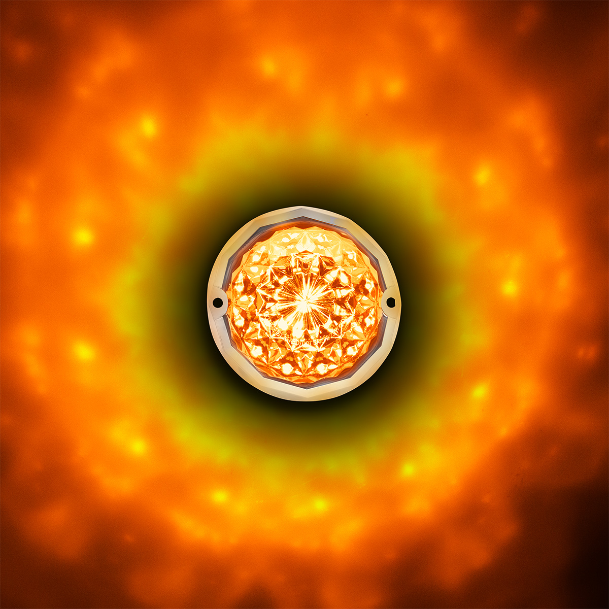 19 LED Dual Function Crystal Watermelon Light Kit With Bezel-Amber LED/Clear Lens - Thumbnail 11