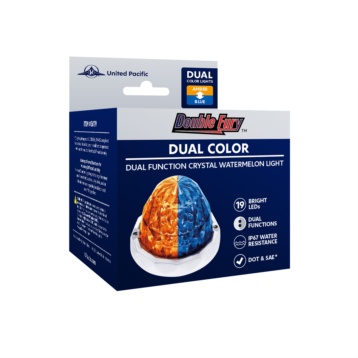 Double Fury 19 LED Dual Function Crystal Watermelon Light Kit With Bezel-Amber & Blue LED/Clear Lens - Thumbnail 18