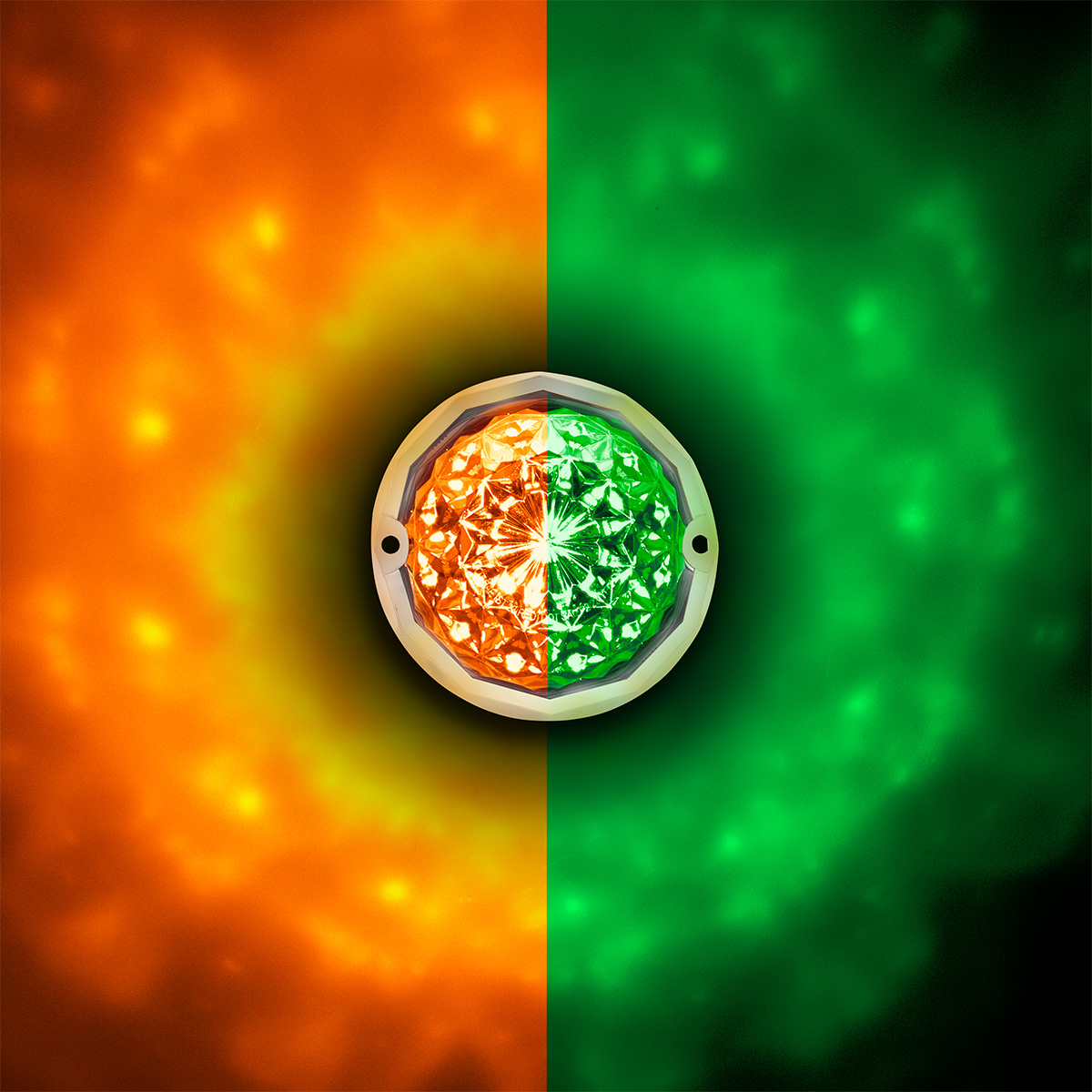 Double Fury 19 LED Dual Function Crystal Watermelon Light Kit With Bezel-Amber & Green LED/Clear Lens - Thumbnail 16