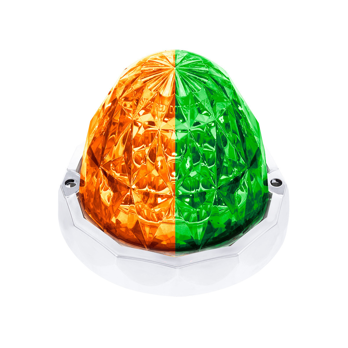 Double Fury 19 LED Dual Function Crystal Watermelon Light Kit With Bezel-Amber & Green LED/Clear Lens - Thumbnail 19