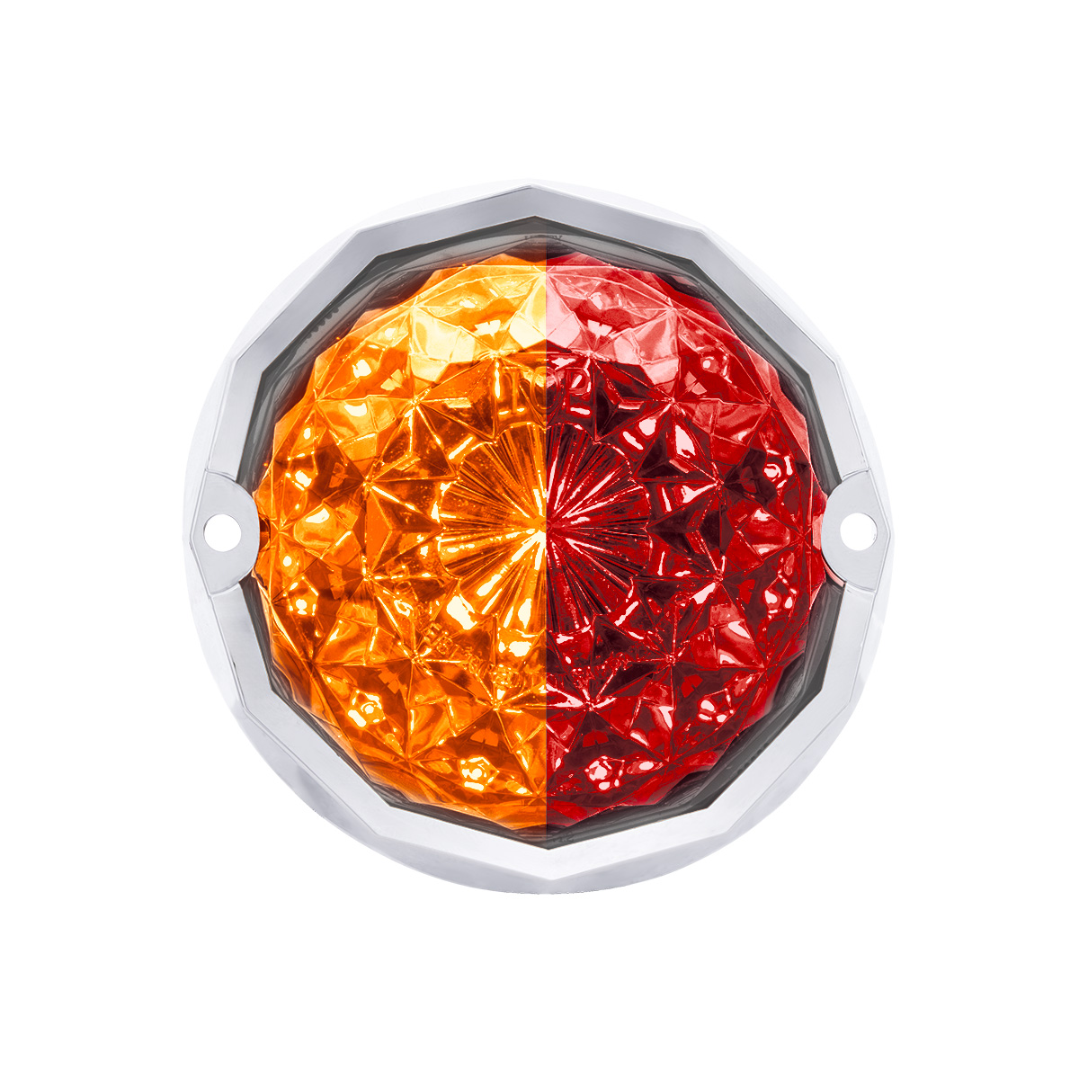 Double Fury 19 LED Dual Function Crystal Watermelon Light Kit With Bezel-Amber & Red LED/Clear Lens - Thumbnail 8
