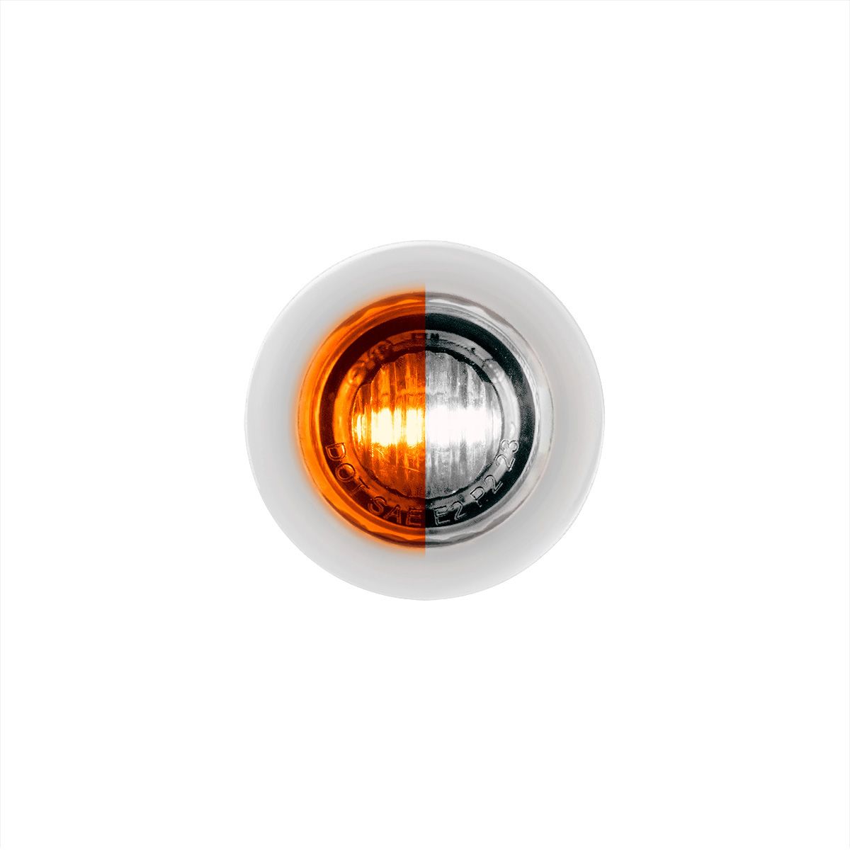 2 LED 3/4" Mini Dual Function Double Fury Light (Clearance/Marker) - Amber & White LED/Clear Lens