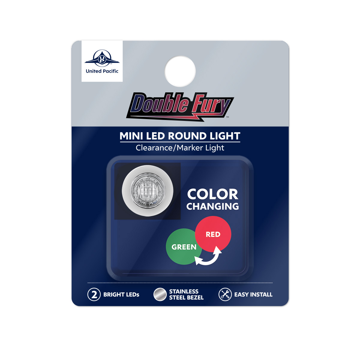 2 LED 3/4" Mini Dual Function Double Fury Light (Clearance/Marker) - Red & Green LED/Clear Lens - Thumbnail 11