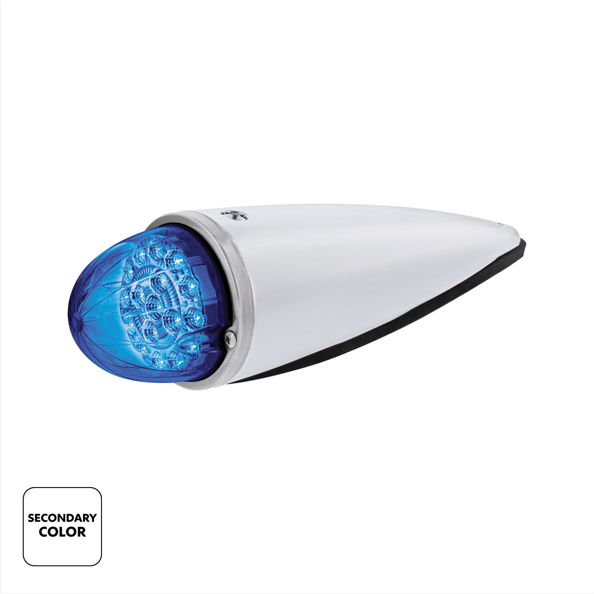 Double Fury 17 LED Dual Function Watermelon Torpedo Cab Light-Amber & Blue LED/Clear Lens - Thumbnail 3