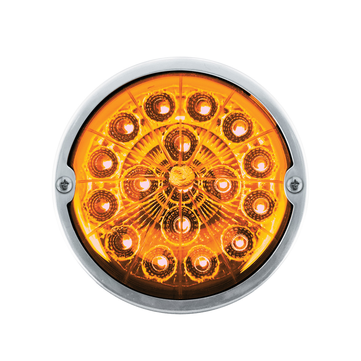 Double Fury 17 LED Dual Function Watermelon Torpedo Cab Light-Amber & Blue LED/Clear Lens - Thumbnail 6