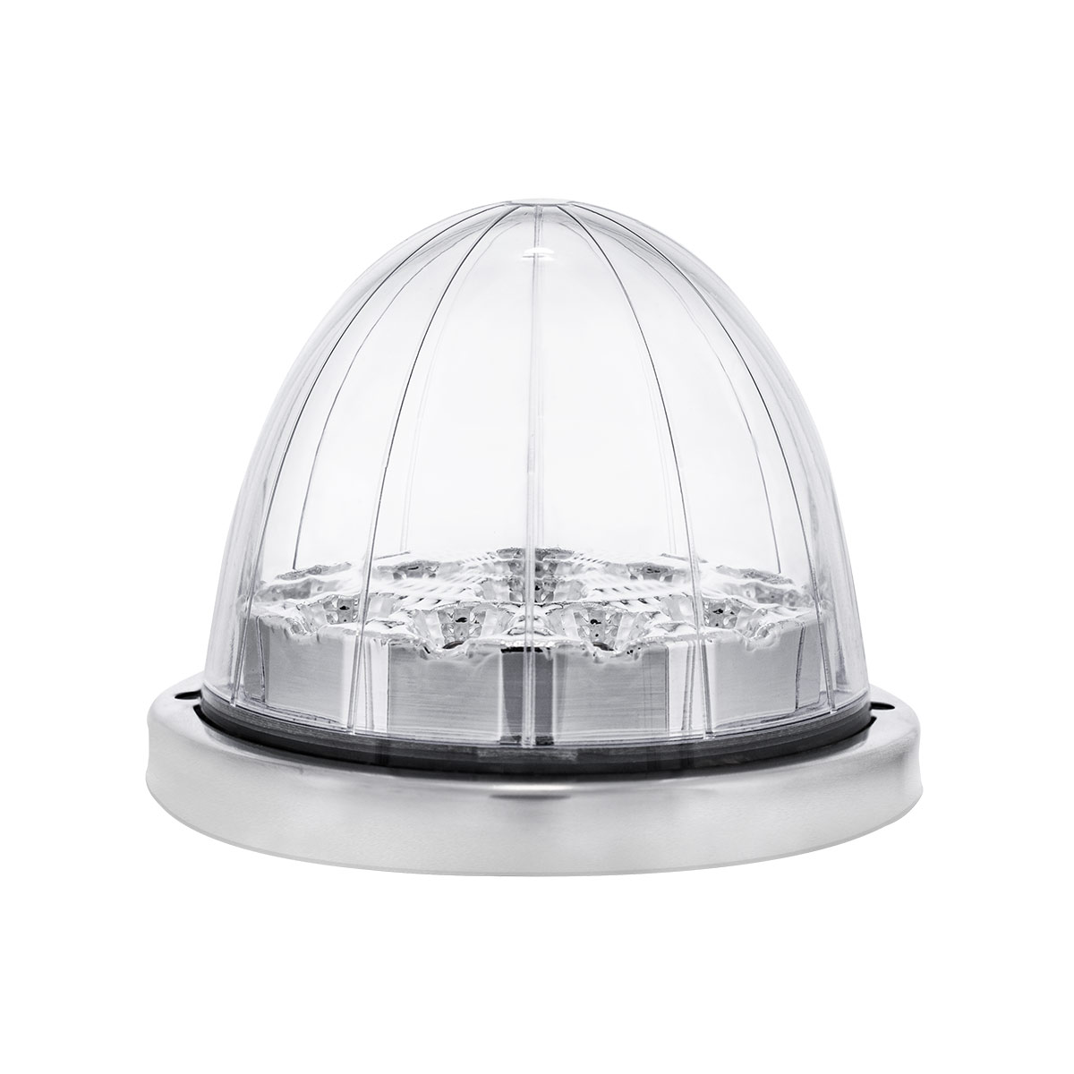 17 LED Watermelon Dual Function Double Fury Light Flush Mount Kit With Low Profile SS Bezel-Amber & Blue LED - Thumbnail 9